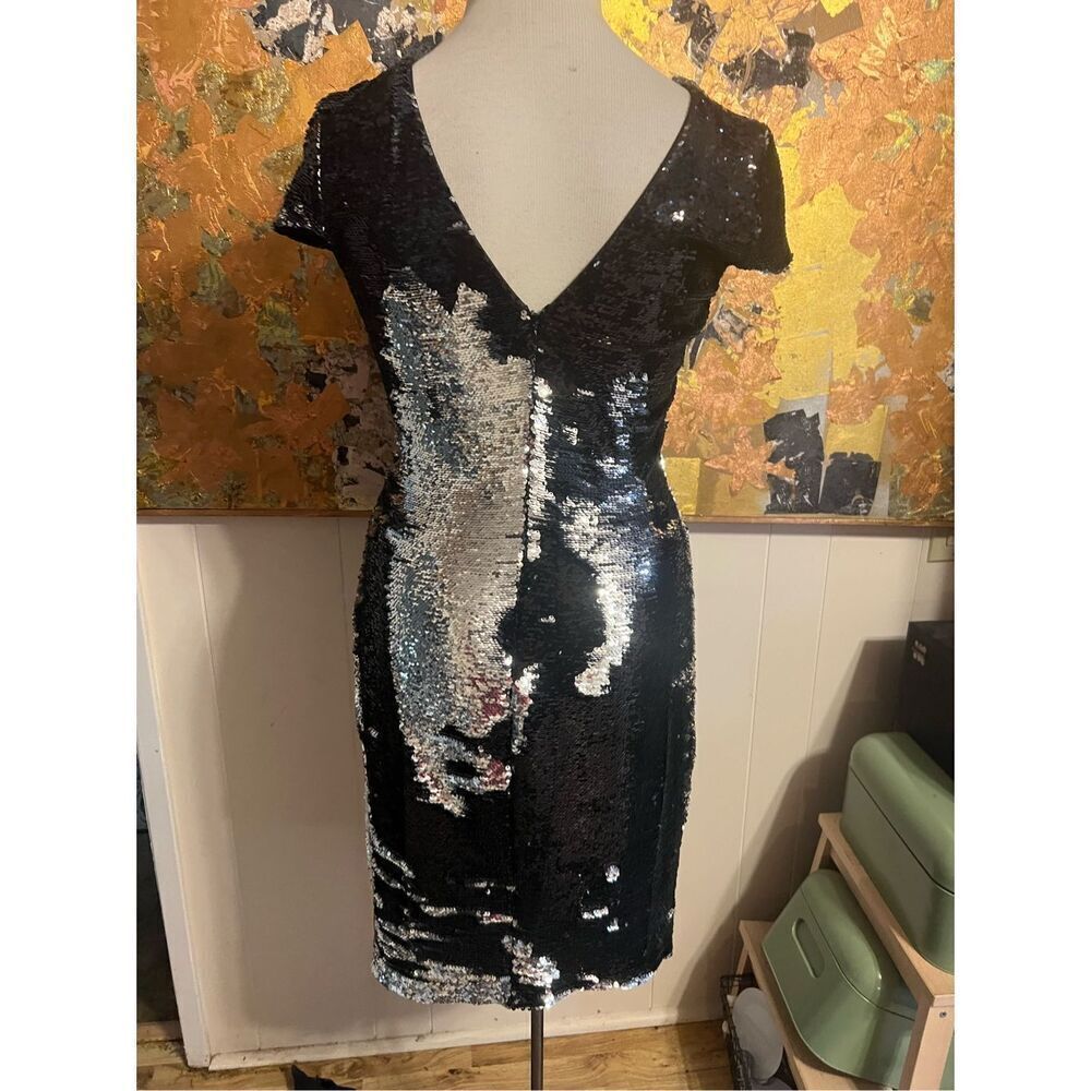 Interactive Renn Sequined Black/Silver Bodycon Co… - image 5